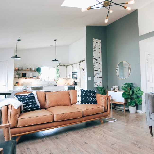Staged living room for selling your home.